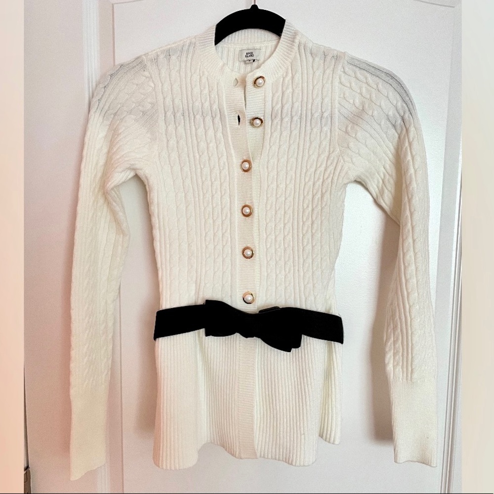River Island Knit White Peplum Sweater